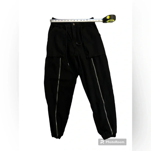 Angel designed in Los Angeles Black Joggers with zippered front - Picture 1 of 4